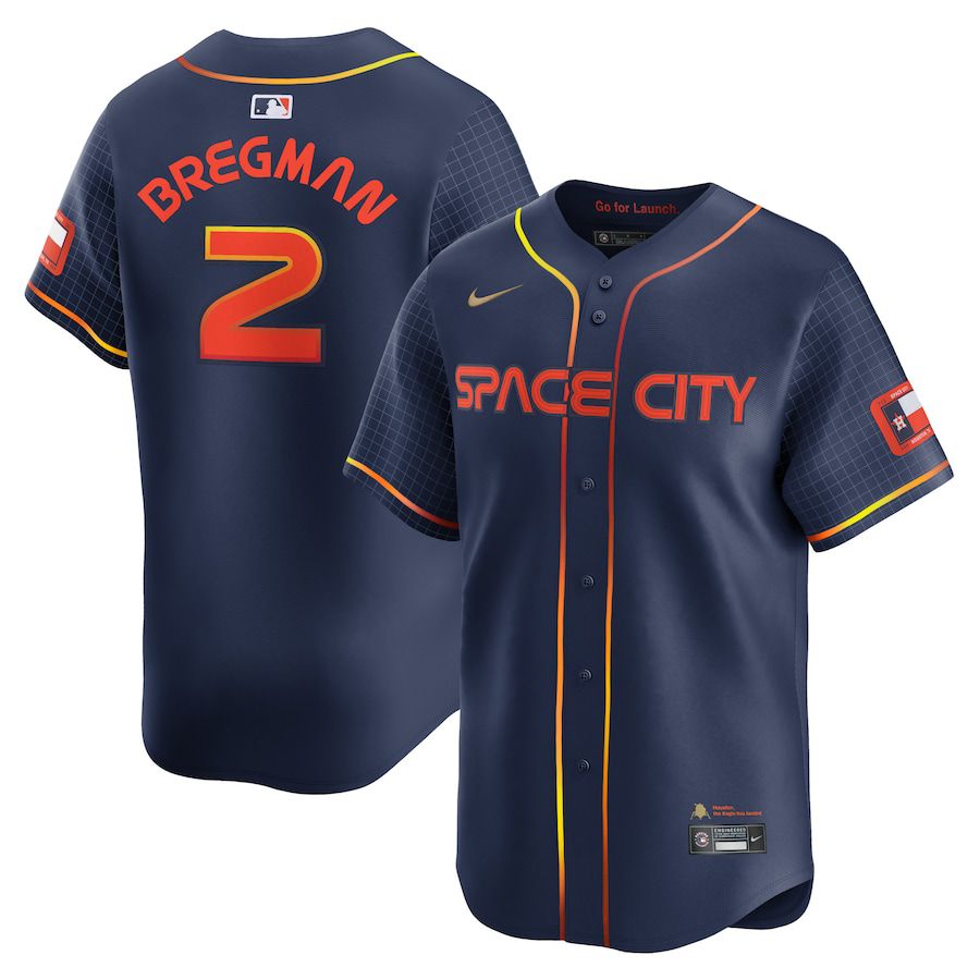 Men Houston Astros #2 Alex Bregman Nike Navy City Connect Limited Player MLB Jersey